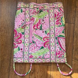 Vera Bradley Pink and Green Paisley Backpack